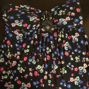 Strapless floral top